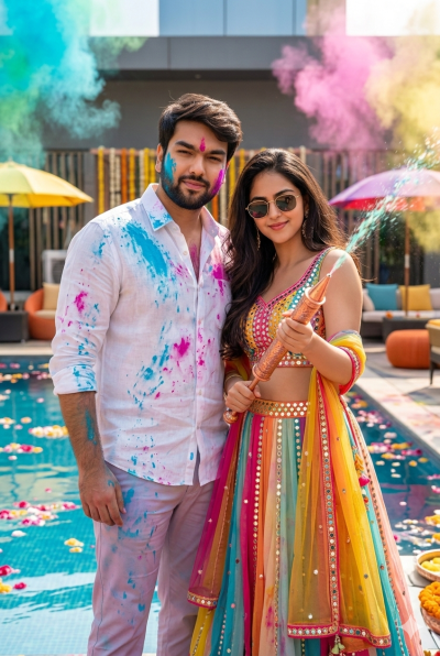 Holi trending couple photos