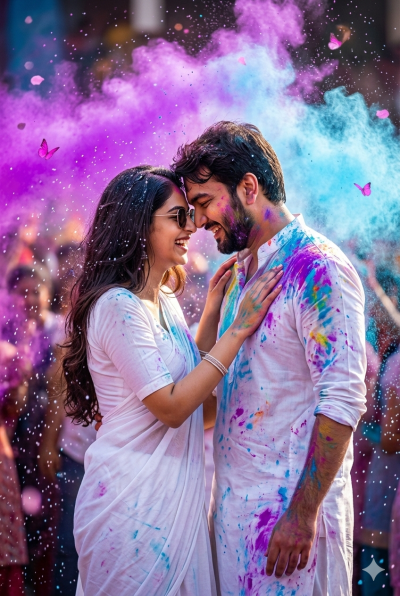 Holi Couple prompt trending prompt 3